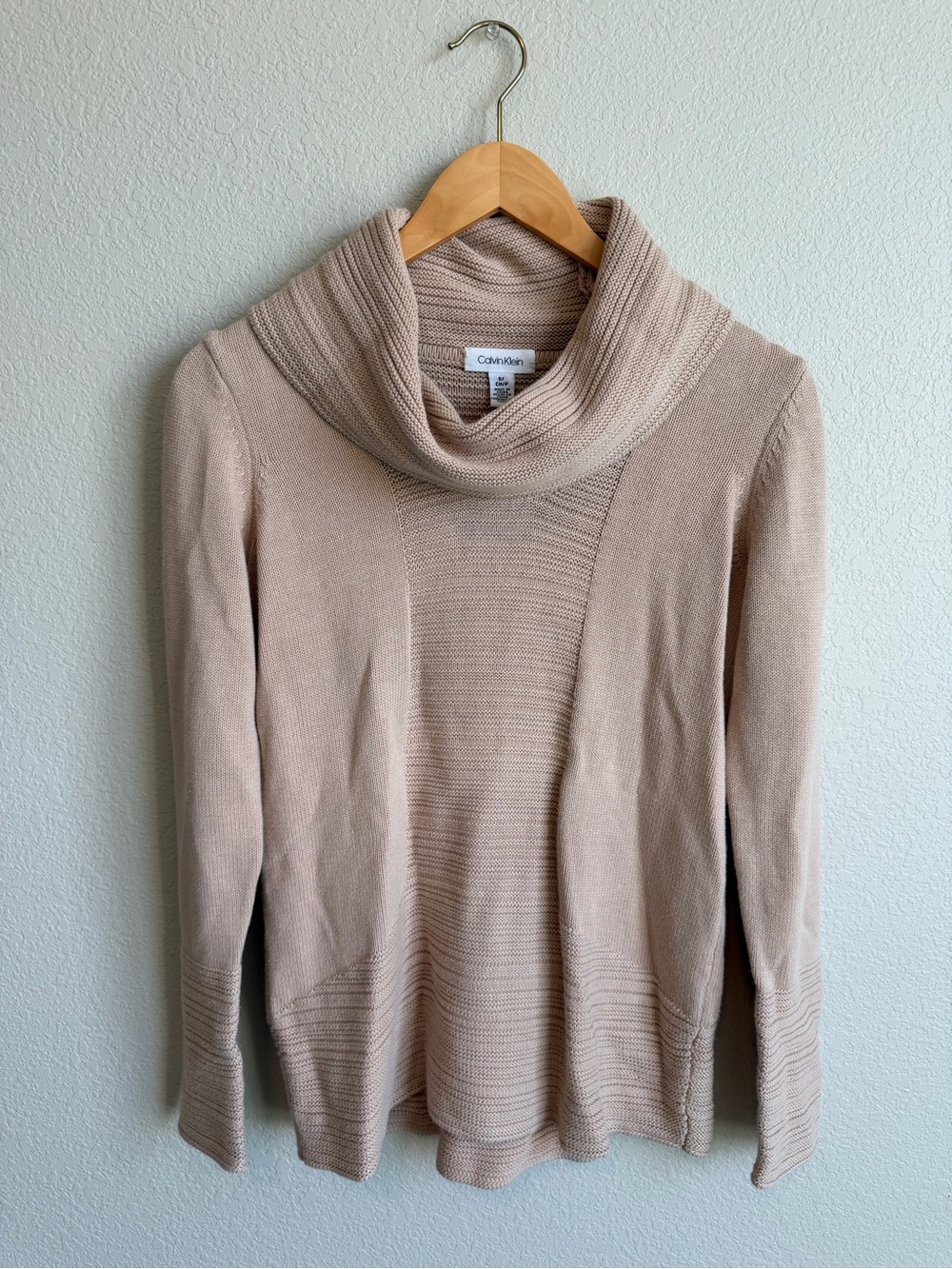 Calvin Klein Women's Cream Cowl Neck Sweater